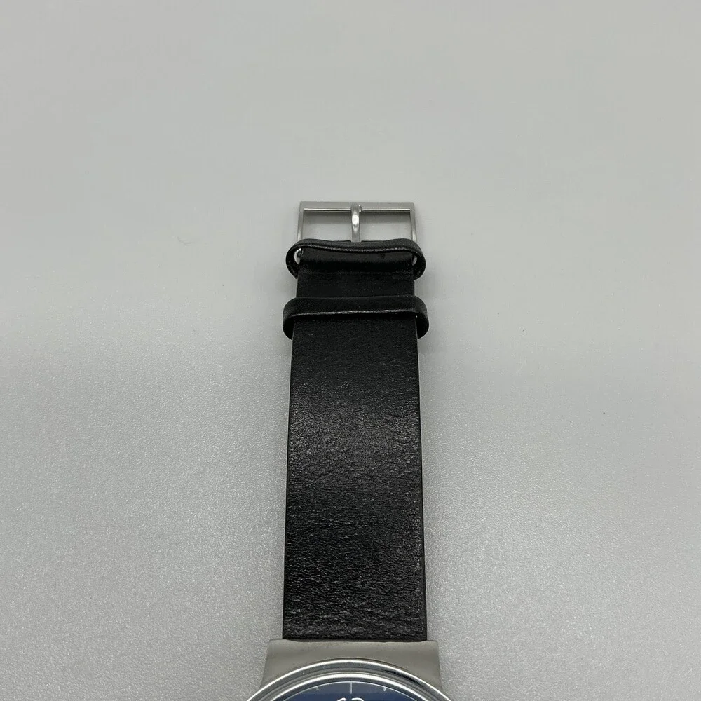 Skagen Ancher SKW6477 Mens Watch 40mm Blue Dial Black Leather Chrono New Battery